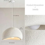 Scandinavian Pendant Lights Kitchen Island White Concrete Cement Look Pendant Light Dome Hanging Lamp Wabi Sabi Chandelier - Large - color: White, size: Large 19.6“