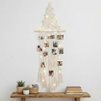 Rtteri Macrame Hanging Photo Display Boho Wall Decor Picture Card Frame Holder with 30 Clips Photo Art Hanger Teen Girl Teenage Gifts for Room Bedroom Dorm