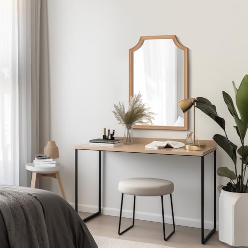 WallBeyond Scalloped Wood Mirror for Small Bathroom Vanity 20x30 Inch Rectangle Wall Mirror Decor for Hallway Bedroom Living Room Home (Honey-Colored) - color: Honey G, size: 30"L x 20"W