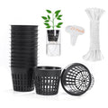 ORIMERC 25 Pack Net Pots 3 inch Hydroponic Pots Come with 25 ft Self Watering Wick & 25 Pcs Plant Label Aquaponics Mason Jar Insert Orchid Netted Basket Slotted Mesh Garden kratky Growing Vegetable - size: 3 inch (25 Pack)
