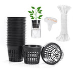 ORIMERC 25 Pack Net Pots 3 inch Hydroponic Pots Come with 25 ft Self Watering Wick & 25 Pcs Plant Label Aquaponics Mason Jar Insert Orchid Netted Basket Slotted Mesh Garden kratky Growing Vegetable - size: 3 inch (25 Pack)