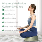 Hihealer Meditation Cushion, Traditional Tibetan Meditation Pillow Velvet Cover - Large Floor Cushion Seating for Adults - Yoga Buckwheat Bolster for Women、Moms - color: Serenity Navy & Green