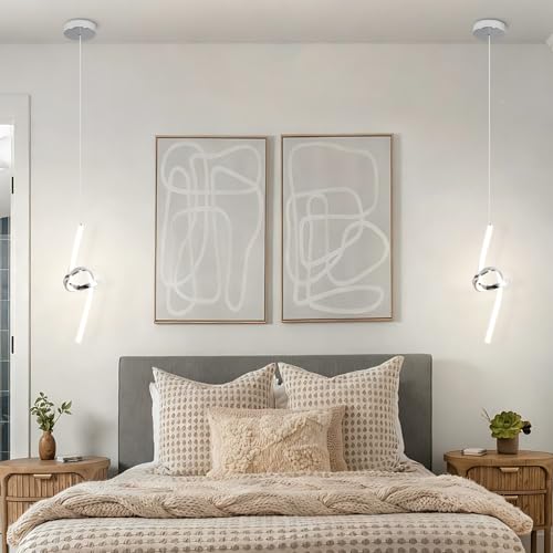 ADISUN Modern LED Pendant Light, Spiral Pendant Lights Kitchen Island, 4500K Neutral Light, Adjustable Height, Pendant Light Fixtures for Living Room Bedroom Hanging Light(Chrome) - color: Chrome-Neutral