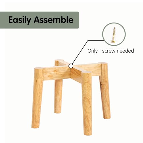 Wood 7.5" x 9.8" Plant Stand Indoor Outdoor, Wooden Single Floor Plant Pot Holder, Natural Plant Stand, Assembly Required (Excluding Potted Plants) - color: Natural, size: 7.5" H x 9.8" W