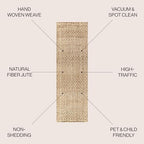 JONATHAN Y Estera Hand Woven Boucle Chunky Jute Natural Runner Rug, 2x12, Bohemian, Transitional, Easy-Cleaning for Living Room, Bedroom, Kitchen, Pet Friendly, Non-Shedding (NFR102A-212) - color: Natural, size: 2'2" x 12' (Runner)