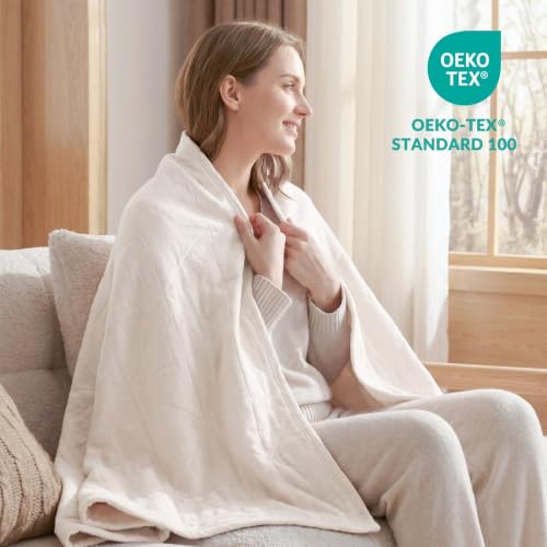 Exclusivo Mezcla 100% Cotton Muslin Throw Blanket for Couch, 4-Layer Moisture-Wicking and Breathable Ultra Soft Gauze Blanket for Spring Summer, 50"x60", Beige - color: Beige, size: Throw (50"x60")