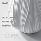 RONDURE 12.5" Modern Ceramic Table Lamp, Fully Dimmable Bedside Lamp for Bedroom Living Room Nightstand, White Translucent Ceramic Shade, Warm Ambient Decorative Corded Lighting, Bulb Included - style: Flora
