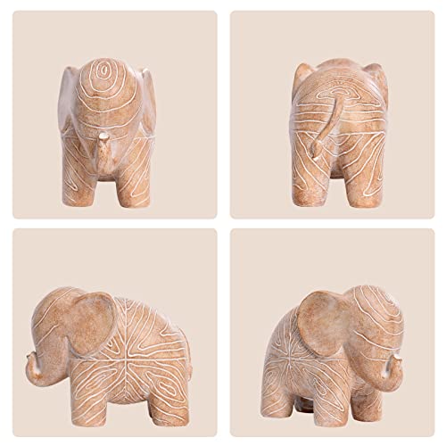 Elephant Statue, African Animal Decor, Wooden Elephant Gift for Women, Boho Decor for Living Room, Shelf, Office（1Pack, Small ） - color: Small Wood Elephant