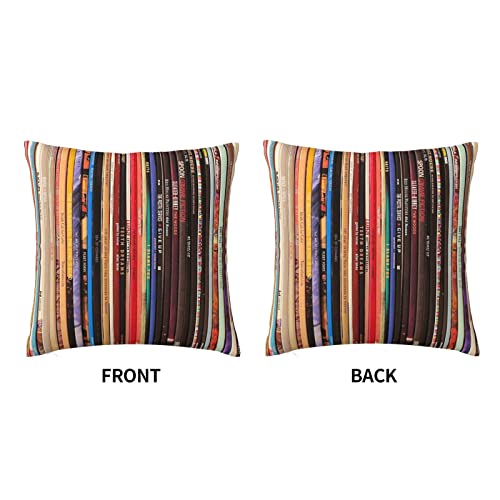Indie Rock Vinyl Records Square Pillow Case Throw Pillow Covers Decorative Pillowcase Cushion Cover with Car Couch Sofa Chair Bed Living Room 18x18 Inch - color: Indie Rock Vinyl Records