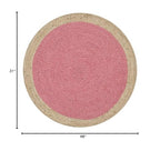 SAFAVIEH Natural Fiber Collection Area Rug - 2'6" x 4' Oval, Pink & Natural Brown, Handmade Jute, Braided Border Design (NF801P) - color: Pink/Natural, size: 2'6" x 4' (Oval)