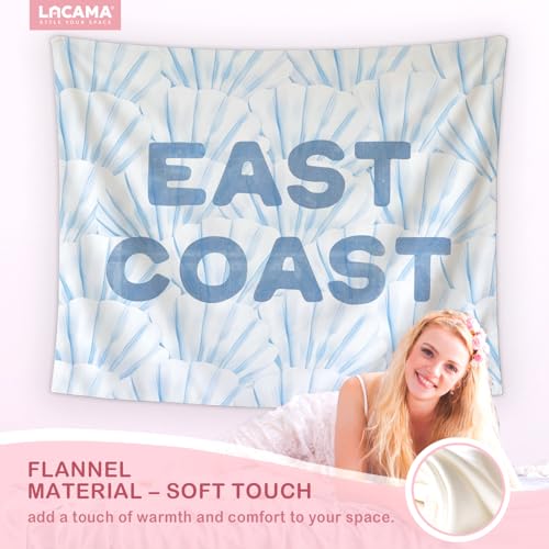 Lacama Blue Dorm Coastal Tapestry，East Coast Granddaughter Decor, Bedroom Tapestry, Indoor Outdoor Wall Art Teen Room Decor Living Room Bedroom, 50x60Inches - color: East Coast
