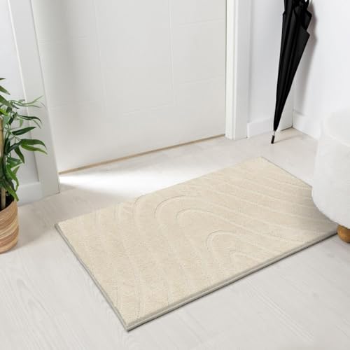 LUXE WEAVERS Modern Geometric Wave Cream 2x3 Area Rug - color: Cream, size: 2' x 3' (Rectangular)