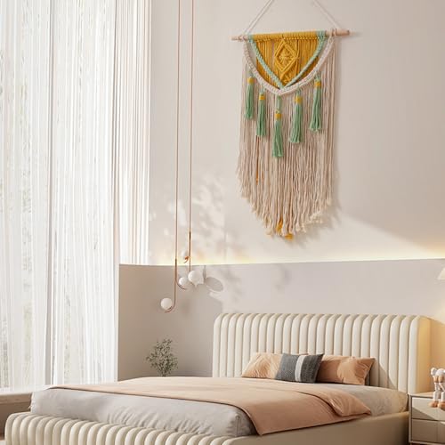 BMIDRUT Macrame Wall Hanging Boho Home Decor Handmade Macrame Tapestry Woven Decoration for Bedroom Living Room Apartment Dorm Gallery 18x28 Inch (B) - color: B