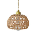 Boho Rattan Pendant Light, Adjustable Hanging Light Fixture with Natural Woven Shade, E26 Base Compatible for Kitchen Island, Bedroom, Living Room (Bulb Not Included) - color: 9.8”hemispherical shaped