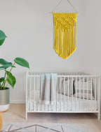 Winterdemoon Handmade Cotton Home Decor Macrame Wall Hanging Yellow - color: Yellow
