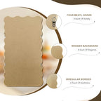Full Length Mirror, 55"x28" Boho Wavy Wood Floor Mirror, for Bathroom, Bedroom, Living Room, Cloakroom, Entryway - size: 55"L x 28"W