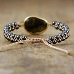 Women Boho Wrap Bracelet,Handmade Natural Stone Crystal Emperor Beads Heart Bracelet, Fashion Bohemian Jewelry Gift for Women - color: Labradorite 2#