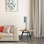 3 Way Touch Control Table Lamp, Dimmable Bedside Desk Lamp with Metal Base Modern Nightstand Lamp Stylish Grey Shade Simple Side Table Lamp for Bedroom, Living Room, Office or Den LED Bulb Included - color: Silver Base with Gray Shade