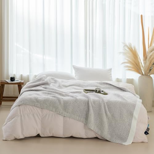 MH MYLUNE HOME Ultra Soft Ribbed Throw Blanket for Couch 50x60 Inches Luxurious Super Cozy Fluffy Microfiber Blanket Plush Warm Reversible Throw Blankets for Sofa Bed - Gray 50 x 60 Inches - color: Ribbed Gray, size: 50"x60" - 550 GSM