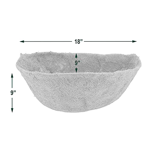 Arcadia Garden Products Extra Durable CB52 18-inch Coco Liner for Half Round Circle Wall Mounted Planters, Natural Coconut Fiber Replacement Liner for Garden Outdoor Flower Pots - size: 18-Inch, style: Wall Manger