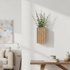 2 Pack Woven Wall Vase with Artificial Eucalyptus Boho Wall Basket Hanging Decor Rustic Pocket Planter Flower Vase for Indoor Living Room Bedroom Home Office Kitchen Decoration