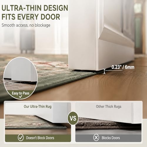 Helthep Vintage Area Rugs for Living Room: Floral Washable Rug Large Soft Boho Non-Slip Carpet Indoor Floor Stain Resistant Carpets for Bedroom Dining Room Farmhouse (Green, 8×10 ft) - color: Green, size: 8' x 10' (Rectangular)