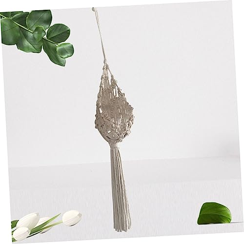 ORFOFE Handmade Cotton Rope Hanging Planter Bohemian Style Indoor Wall Decor for Succulents and Flower Pots Woven Sling Basket for Balcony and Office