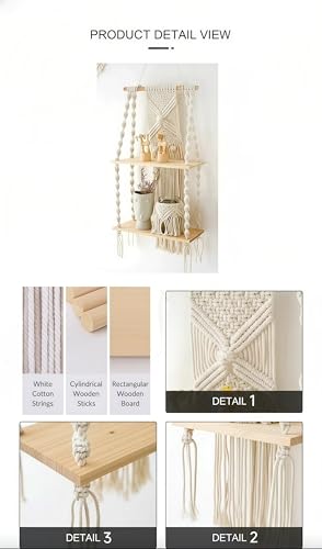 Large Macrame Wall Hanging Macrame Wall Decor Tapestry For Headboard Bedroom Livingroom Boho Fiber Home Art (White-A) - color: White-A