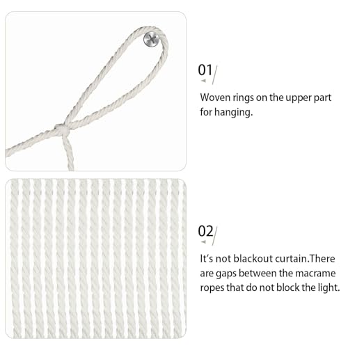 onaner Boho Wall Macrame Hanging with Hanging Rope,Boho Wall Hangings Woven Tapestry,Natural Cotton Handwoven Tapestry,Macrame Decor for Windows,Walls,and Above Bed Decor,28"x39"