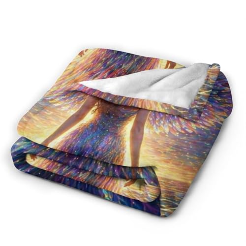 Angel Wings Blanket Gifts for Women Kids, Dreamy Mystical Flannel Blankets, Warm Cozy Soft Throw for Bedroom, Camping, Couch, Decor 60x80 in - color: Angel, size: 60"x80"