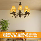 Riakrum 3 Pcs Chandelier Lamp Shades Set Small Lamp Shade for Pendant Wall Ceiling Lights Candle Bulbs Clip on Fitter Lampshade (Rattan,Brown)