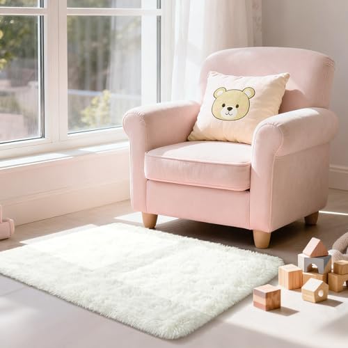 Merelax Soft Modern Indoor Shaggy Area Rug for Bedroom Livingroom Dorm Kids Room Home Decorative, Non-Slip Plush Fluffy Furry Fur Rugs Comfy Nursery Accent Floor Carpet 2x3 Feet, Ivory - color: Ivory, size: 2' x 3' (Rectangular)