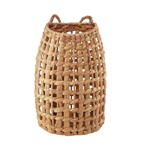 Woven Water Hyacinth Hanging Basket Door Hanging Basket Wall for Home Garden Farmhouse (Water Hyacinth) - color: Water Hyacinth