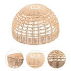 11" x 6.3" Natural Rattan Pendant Lamp Shade, Hand-Woven Wicker Replacement Lampshade with 1.61" Fitter for E26/E27 Base, Boho Coastal Hanging Light Cover for Kitchen Island, Dining Room, and Nursery