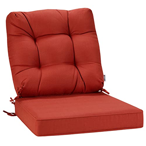 JMGBird Outdoor Chair Cushions Set - 22"x22" Deep Seat & Back Cushions, Water-Resistant Tufted Pillows for Patio Furniture - color: Red, size: 22"×22"
