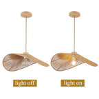 Boho Rattan Pendant Light Fixture Modern Style Hanging Light Bohia Natural Bamboo Handmade1-Light Hanging Lamp for Farmhouse Bedroom Living Room Dining Room - size: 19.7"-1pcs