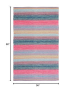 SAFAVIEH Montauk Collection Accent Rug - 3' x 5', Red & Blue, Handmade Flat Weave Boho Stripe Cotton, Ideal for High Traffic Areas in Entryway, Living Room, Bedroom (MTK851Q) - color: Red/Blue, size: 3' x 5' (Rectangular)
