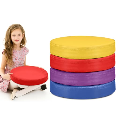 Juexica 4 Pcs Extra Thick Flexible Seating Floor Cushions Assorted Colored Pillow Floor Cushions for Classroom Soft Flexible Seating for Kids Learning Sitting Daycare School Chair (Bright Colors) - color: Bright Colors