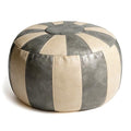 Thgonwid Unstuffed Moroccan Ottoman Pouf Cover, Ottoman Footstool Storage Solution, Bean Bag Chair, Foot Rest, Gray & Mushroom - color: Gray & Mushroom