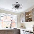 20in Black Sputnik Ceiling Light Fixtures Over Table 4-Lights Starburst Sputnik Chandelier Modern Solid Metal Semi Flush Mount Ceiling Light for Bedroom, Kitchen, Hallway, Laundry Room, E12 - color: Black 20" 4-Light