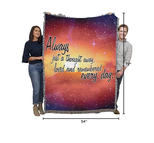 Pure Country Weavers Always Just A Thought Away Blanket - Sympathy Bereavement Gift Tapestry Throw Woven from Cotton - Made in the USA (72x54) - color: Thought Away, size: 72" x 54"