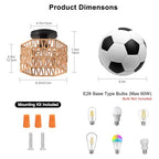 Hand-Woven Rattan Flush Mount Ceiling Light,Farmhouse Light Fixtures Ceiling Mount Boho for Hallway Bedroom Kitchen Entryway Living Room - color: Hexagon 2 Pack