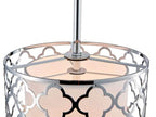 Shrine Lighting Drum Light Fixtures, Perfect Drum Pendant Light for Dining Room, Kitchen, D7'' x H9'', Adjustable Rob 11.8''~23.6'', E26*1 Sockets, Beige Linen Fabric Lampshade & Silver Mesh Cover - color: Silver&Pendant D7''
