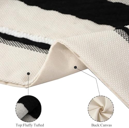 Black and White Pillow Covers 18 x 18 Set of 2 Boho Throw Pillow Covers Striped Patterned Decorative Pillow Cases Accent Chenille Pillowcases Farmhouse Cushion Case for Home Decor - color: Black Stripe1, size: 18" x 18" (Pack of 2)