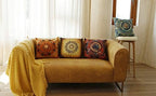 Jartinle Set of 4 Retro Floral Mandala Compass Medallion Bohemian Pillow Covers Boho Decor Hippie Throw Pillows Decorative for Sofa Couch 18 x 18