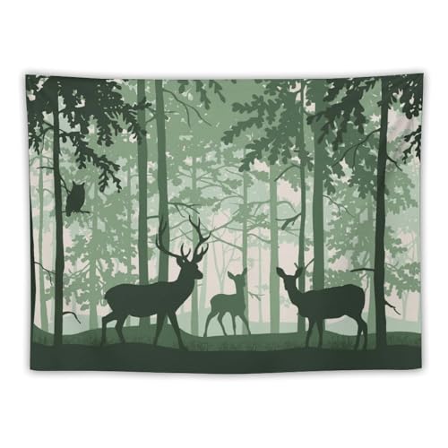 ZhiRain Rustic Deer Tapestry Wall Hanging Farmhouse Cabin Lodge Country Forest Hunting Wild Animal Vintage Elk Tapestries Home Decor for Living Room Bedroom Apartment Dorm 30"x40" - color: Cabin-21, size: 30"L x 40"W