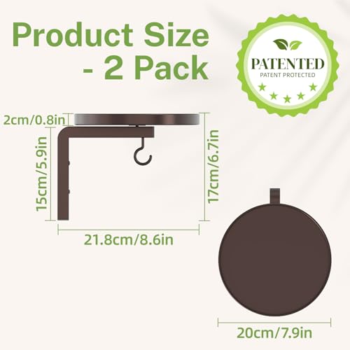 iDavosic.ly Wall Plant Holder Set of 2 for Indoor Outdoor, Metal Hanger with 2 Hooks, Floating Flower Display Stand for Window, Space Saving & Easy to Assemble (Pots/Plants Not Included), Bronze - color: Bronze, size: 2 Pack