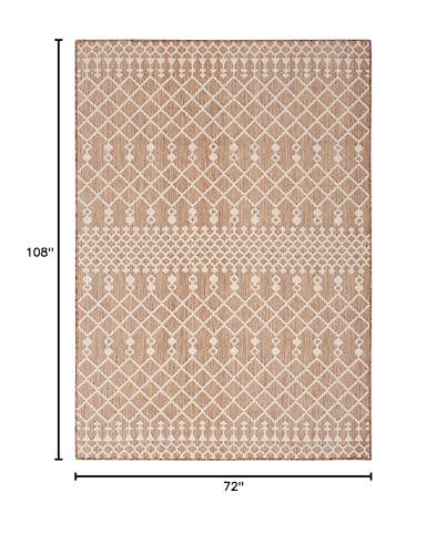 Nourison Home Positano Jute 6' x 9' Area Rug - Easy Clean, Non Shedding, Bed Room, Living Room, Dining Room, Kitchen (6' x 9') - color: Jute, size: 6' x 9' (Rectangular)