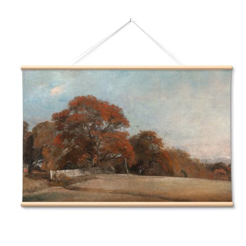 VIYYIEA Extra Large Vintage Fall Landscape Wall Art 36x54, Rustic Autumn Countryside Canvas Wall Decor, Cottagecore Farmhouse Artwork for Living Room Bedroom Entryway Fireplace - color: Autumn Glow