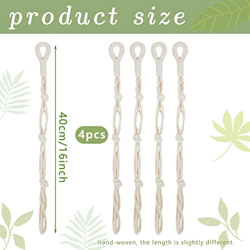 4 Pcs Hanging Plant Extender Macrame Plant Hanger Extender Large Hanging Rope for Spring Wall Holders Indoor Outdoor Home Decor